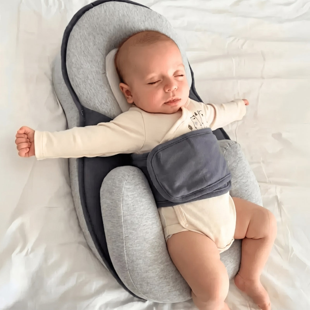 Baby schläft entspannt im Babynest