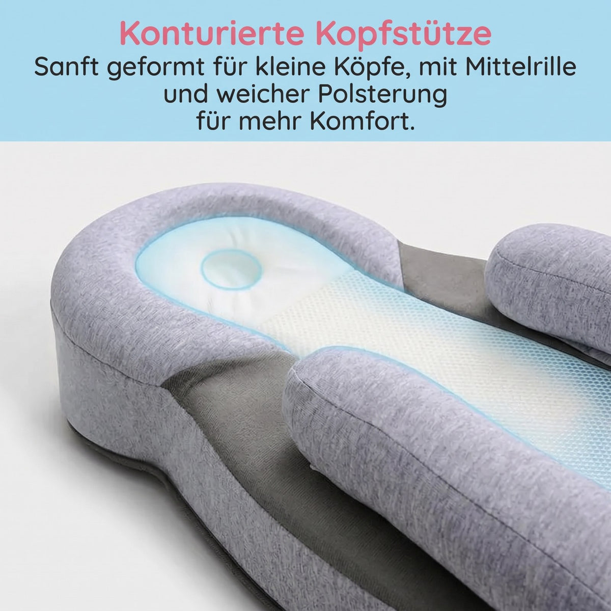 Konturierte Kopfstütze mit Mittelrille