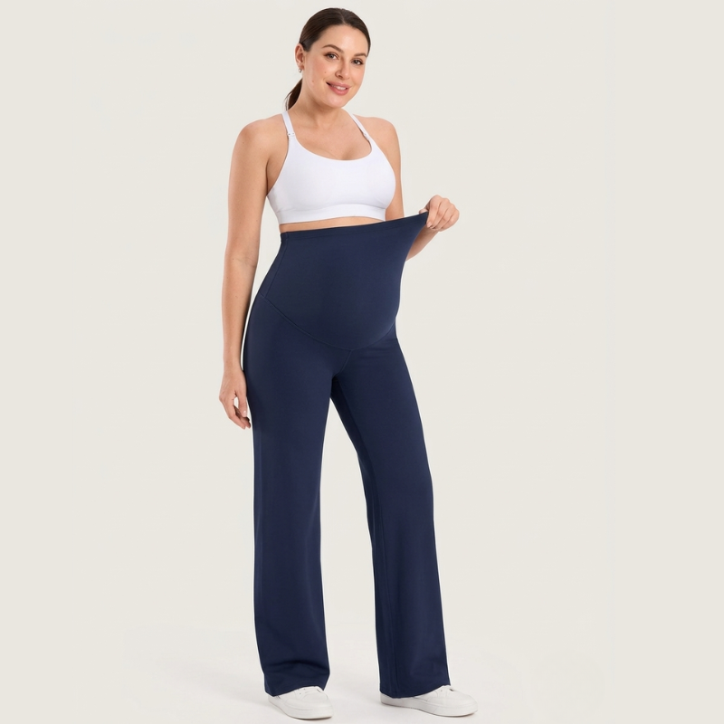 Dunkelblaue Umstandshose mit hohem Bauchbund
