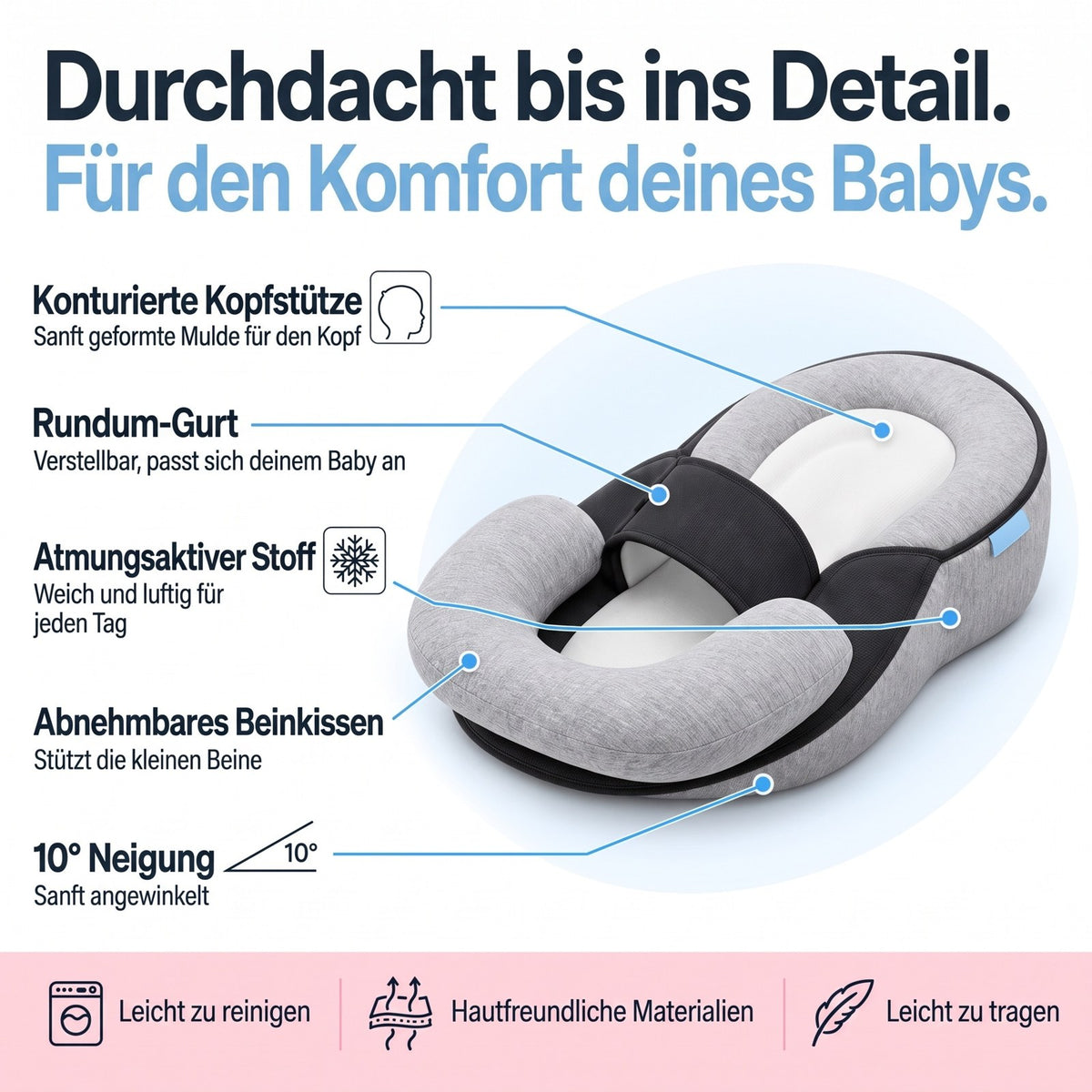 Alle Funktionen des Babynests im Überblick