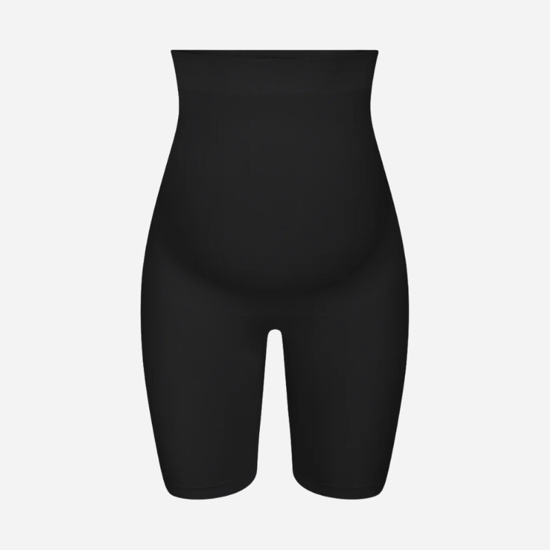 Schwangerschaftsshorts in Schwarz mit hohem Bauchbund