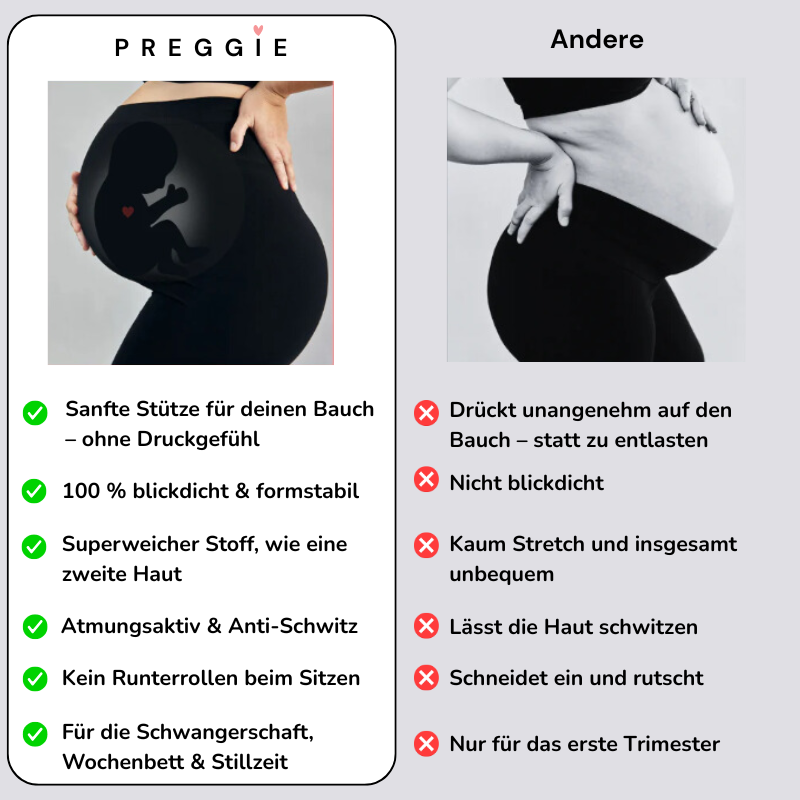 Schwangerschaftsleggings mit hohem Bauchbund in Schwarz